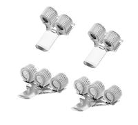 Portapenne Metallo,4 Pezzi Argento Portapenne Clip Include 2 Clip per Penna a Due Fori + 2 Clip per Penna a Tre Scompanti Portapenne Portapenne a Clip per Laptop e Appunti a Aasa, Ufficio, Tasca