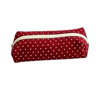 Portapenne Multiuso In Tessuto A Pois, Astuccio Con Cerniera Usabile Come | Tessuto A Pois Con Scomparto Unico, Cerniera Per Accesso Al Contenuto, Per Penne E Trucchi Come Trousse Multiuso