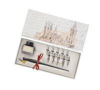 Portapenne obliquo in legno, stile retrò, con impugnatura comoda, per scrivere, dipingere, disegnare e scrivere in inglese