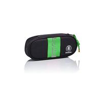 Invicta Portapenne Round Plus, Reflectband, Nero e Verde, Accessori Scuola, Accessori Zaini, Bambini e ragazzi