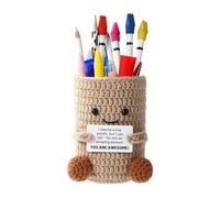 Portapenne Patata Emozionale Positiva, Portapenne All'Uncinetto Giocattolo a Forma di Patata con Biglietto Positivo Regalo per Feste di Compleanno e Ritorno a Scuola per La Famiglia Gli Amici