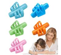 Portapenne per bambini - Confezione da 5 matite in gomma per scrivere, ausilio per scrittura ergonomico, pinza per penna per allenamento con le dita per la mano destra e mancina