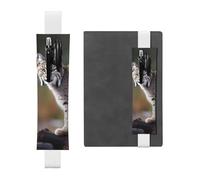Portapenne per quaderni, con fascia elastica regolabile, segnalibro Wild Bobcat, in pelle PU, astuccio per penne, pennarelli, agende, diari, libri