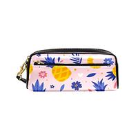 Portapenne Pineapples With Flowers Leaves Borsa Dei Trucchi Espandibile Borsa Per Matite Con Cerniera Astuccio Portamatite Per Adolescente Scuola Studenti
