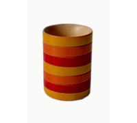 Portapenne, Portamatite cilindrico in legno tornito diametro 8,2xh11 cm colore Giallo Arancio Rosso giallo