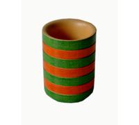Portapenne, Portamatite cilindrico in legno tornito diametro 8,2xh11 cm colori verde arancio verde