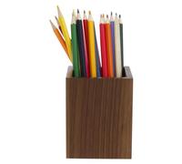 Portapenne quadrato in legno di noce, organizer da scrivania, in legno di noce nero, portapenne, per cancelleria, trucco, ufficio, (B)