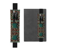 Portapenne regolabile in pelle con bordo a forma di pigna, per quaderni, calendari, tablet, con fascia elastica, segnalibro e portapenne