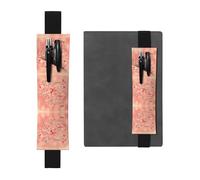 Portapenne regolabile in pelle con cuori rossi e fiori, per quaderni, calendari, tablet, con fascia elastica, segnalibro e portapenne