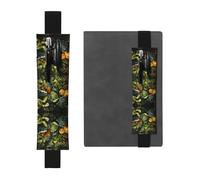 Portapenne regolabile in pelle con foglie di palma tropicale della foresta pluviale, per quaderni, calendari, tablet, con fascia elastica, segnalibro e portapenne