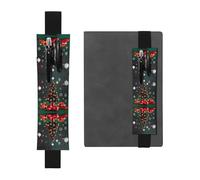 Portapenne regolabile in pelle con sfera rotonda a forma di albero di Natale, per quaderni, calendari, tablet, con fascia elastica, segnalibro e portapenne