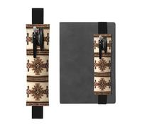 Portapenne regolabile in pelle con stampa nativa americana, per quaderni, calendari, tablet, segnalibro e portapenne con fascia elastica