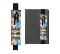 Portapenne regolabile in pelle con unicorno e fiaba, per quaderni, calendari, tablet, con fascia elastica, segnalibro e portapenne