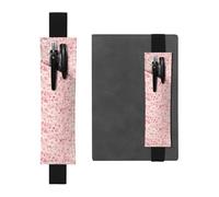 Portapenne regolabile in pelle nera 21,1-4,6 cm, adatto per la maggior parte dei quaderni, diari, manuali, libri, bellissimi fiori rosa stampa, Nero , Taglia unica