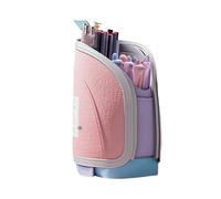 Portapenne retrattile - Astuccio organizer di grande capacità, astuccio portatile con cerniera per articoli di cancelleria per casa, scuola e ufficio, rosa, Refer to description, Unisex