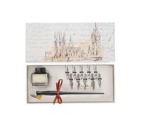 Portapenne retrò con pennini, per scrittura inglese, punta obliqua per disegno, scrittura, ombreggiatura, calligrafia inglese, obliquo, con per disegno