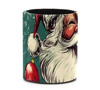 Portapenne rotondo per scrivania, grazioso motivo Babbo Natale che ride HoHo, grande portapenne in pelle, organizer da scrivania per casa, ufficio, scuola, aula