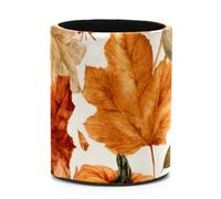 Portapenne rotondo per scrivania, vintage, per festival autunnali, zucche e fiori di girasole, grande portapenne in pelle, organizer da scrivania per casa, ufficio, scuola, aula