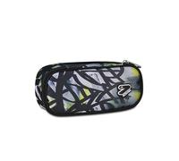 Portapenne Scuola Round Plus Nero Giallo, Astuccio Ovale Con Elastici e Tasca, Matite e Accessori, Zaino Scuola, Scuola Media e Superiore, Ragazzo