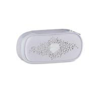 Seven Bustina Round Plus GlitzyCute, Bianco, Astuccio con Passanti Elastici Portapenne e Tasca Interna con Zip, Scuola Media e Superiore