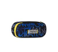 Seven Bustina Scuola Round Plus, Nero e Blu, Taschino Interno con Zip e Passanti Elastici Portapenne, Accessori Zaino, Scuola Elementare, Media e Superiore, Bambino e Ragazzo