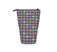Portapenne Telescopico Anti Valentines Stitch Black Astuccio Verticale Portapenne Grande Capacità Portatile Trucco Portamonete, Pour Ragazzi, Matita, Pennello