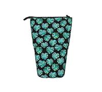 Portapenne Telescopico Heart Shaped Watercolor Monstera Leaves Astuccio Telescopico Portapenne Con Cerniera Grande Capacità Borsa Trucco, Pour Penna, Matita, Scolastico