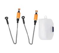Portapesca con Allarme 2PCS ABS Acciaio Inossidabile Rivelatore di per Pesca alla Carpa, Catena per Esterno (Orange)