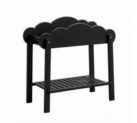 Portapiante Interno Scaffale Decorativo Supporto Vasi Stand Piante in Bambù a Struttura Rettangolare Compatta con Ripiano a Doghe Adatto per Soggiorno Terrazza Coperta Ingresso Studio , 曜石黑 , 极简风落地矮款