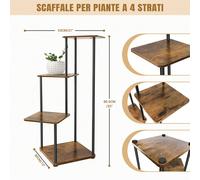 Portapiante VickyHome a 4 Ripiani, Scala per Fiori in Metallo con Design a Scalini, per Interno ed Esterno, Facile da Montare, 80.5 x 30 x 30 cm, Nero DECORO MODERNO ED ELEGANTELe nostre mensole per p