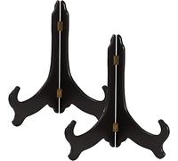 portapiatti, 2 confezioni di piatti in legno, cavalletti portapiatti for esporre immagini, in for mobili orientali for matrimoni e feste in casa, B(Black,6inch)