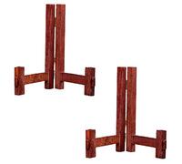 portapiatti, Espositore da 2 pezzi, cavalletti in legno, portapiatti espositore pieghevole, ciotole, cavalletto(6inch)