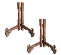 portapiatti, Espositore da 2 pezzi, cavalletti in legno, portapiatti espositori pieghevoli, e ciotole(5inch)