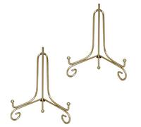 portapiatti, Espositore da 2 pezzi in ferro, supporto for espositore, cavalletto dorato, portafoto, espositori, piatti espositivi(10inch)
