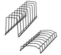 Portapiatti per credenza, 2 pezzi/set portapiatti e ciotole in acciaio inox per credenza per 8 piatti e 8 ciotole, portapiatti salvaspazio per credenza, credenza, piano di lavoro, portapiatti nero per