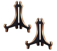 portapiatti, Supporto for cavalletto in plastica for quadri e cornici for in oro bianco, confezione da 2 portapiatti pieghevoli in for piatti for(Black,6.5inch)
