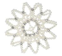 Portapiccoli in ramine di perle - Elegante rete di capelli in rilievo, coperchio elastico alto | di stile per danza danza performance party party work sport hairstyles e O