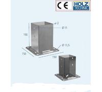PORTAPILASTRO A BICCHIERE ZINCATO PER PILASTRO QUADRATO 81x81 mm.
