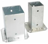 PORTAPILASTRO A BICCHIERE ZINCATO PER PILASTRO QUADRATO 91x91 mm.HOLZ TECHNIC