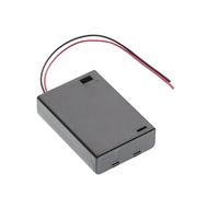 Portapile 3x AA 4.5V - Custodia di Plastica con Fili & Coperchio 150mm per Fai-da-Te. Compatibile con Batterie (3 Slot x 1.5V)