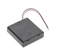 Portapile 4x AA 6V con Interruttore On/Off & Cavi - Custodia di Plastica con Fili & Coperchio 150mm per Fai-da-Te. Compatibile con Batterie (4 Slot x 1.5V)