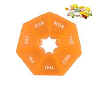 Portapillole 8,5 x 8,5 x 1,7 cm, con coperchio ermetico, resistente all'umidità, organizer per tablet a 7 scomparti per uomini e donne, borsa a mano, pantofola