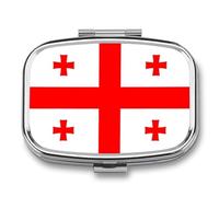 Portapillole A 2 Scomparti Con Stampa Della Bandiera Della Georgia Piccolo Organizer Per Medicinali Quadrato Contenitore Per Vitamine Per Viaggi Tascabile Portapillole Portatile Uso Quadrato