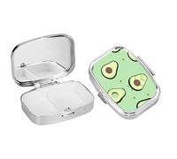 Portapillole a 2 Scomparti, Portapillole Portatile da Viaggio Mini in Acciaio Inossidabile, Portatile per Tasca o Borsa, Organizer per Medicinali per Vitamine, Rettangolo