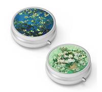 Portapillole a 3 scomparti, portatile, da tasca o da borsa, contenitore per pillole, per contenere vitamine, farmaci, olio di pesce e integratori (2 pezzi)