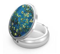 Portapillole a 3 scomparti, portatile, da tasca o da borsa, contenitore per pillole, per contenere vitamine, farmaci, olio di pesce e integratori (notte stellata)