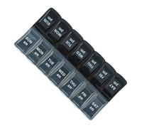 Portapillole a Doppia - Portapillole Portatile, 14 Piccoli Scomparti, Vassoio da Viaggio Rimovibile Pillole Mattina e Sera, Portapilole da Viaggio Compatto per 2 Farmaci al Giorno | Conservazion