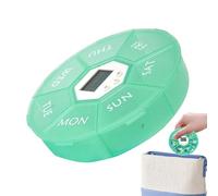 Portapillole | Astuccio per pillole con sette divisioni e timer | Tasche per mattina sera a casa lavoro ospedale esterno