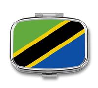 Portapillole Con Specchio 2 Scomparti Bandiera Della Repubblica Della Tanzania Piccolo Portapillole Per Borsa O Fazzoletto Da Taschino Organizer Decorativo Per Medicinali E Vitamine Regalo Da Viaggio