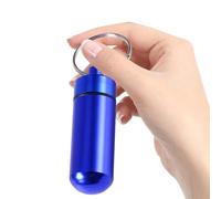 Portapillole da tasca con portachiavi - Portapillole da viaggio, astuccio compatto in metallo con attacco per portachiavi | Mini organizer impermeabile per borsetta, vitamine giornaliere, farmaci e at